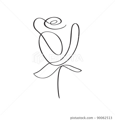 Vector Hand Drawn One Line Art Drawing of... - Stock Illustration ...