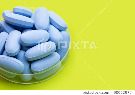PrEP ( Pre-Exposure Prophylaxis) blue pills used to prevent HIV 90062973
