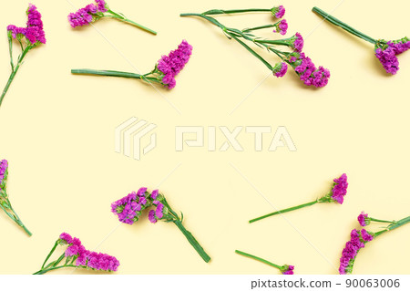 Static flowers on yellow background. Static flowers on yellow background. 90063006