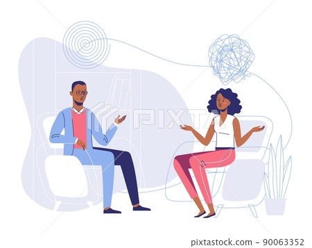 Psychotherapy counseling concept with black people. Treatment of stress, addictions and mental problems. Psychotherapy counseling concept with black people. Treatment of stress, addictions and mental problems. 90063352