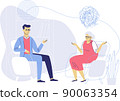 Psychotherapy counseling concept with psychiatrist doctor and old patient. 90063354