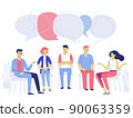 Group psychotherapy counseling concept. Treatment of stress, addictions and mental problems. 90063359