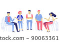 Group psychotherapy counseling concept. Treatment of stress, addictions and mental problems. 90063361