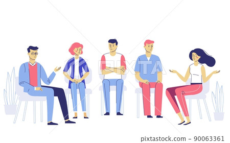 Group psychotherapy counseling concept. Treatment of stress, addictions and mental problems. Group psychotherapy counseling concept. Treatment of stress, addictions and mental problems. 90063361