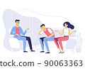Concept of psychotherapy counseling for family. Family mental problems, stress, addictions, violence. 90063363