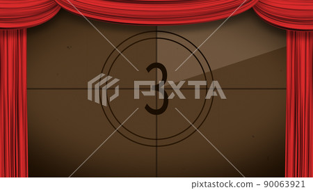 Countdown to open the curtain (3) Screen: Dark brown Curtain: Red 90063921