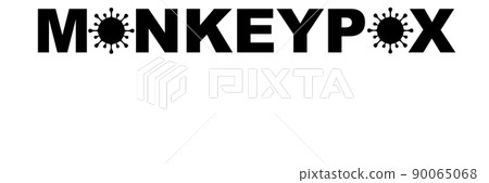 Monkeypox. MONKEYPOX VIRUS. Zoonotic viral disease that can infect non-human primates, rodents and some other mammals. Virus design with text. Horizontal illustration. Space for text. Smallpox. Monkeypox. MONKEYPOX VIRUS. Zoonotic viral disease that can infect non-human primates, rodents and some other mammals. Virus design with text. Horizontal illustration. Space for text. Smallpox. 90065068