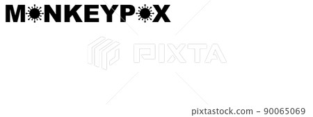 Monkeypox. MONKEYPOX VIRUS. Zoonotic viral disease that can infect non-human primates, rodents and some other mammals. Virus design with text. Horizontal illustration. Space for text. Smallpox. Monkeypox. MONKEYPOX VIRUS. Zoonotic viral disease that can infect non-human primates, rodents and some other mammals. Virus design with text. Horizontal illustration. Space for text. Smallpox. 90065069