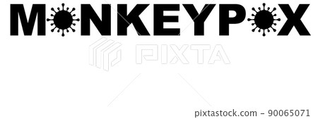 Monkeypox. MONKEYPOX VIRUS. Zoonotic viral disease that can infect non-human primates, rodents and some other mammals. Virus design with text. Horizontal illustration. Space for text. Smallpox. Monkeypox. MONKEYPOX VIRUS. Zoonotic viral disease that can infect non-human primates, rodents and some other mammals. Virus design with text. Horizontal illustration. Space for text. Smallpox. 90065071