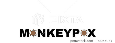 Monkeypox. MONKEYPOX VIRUS. Zoonotic viral disease that can infect non-human primates, rodents and some other mammals. Virus design with text. Horizontal illustration. Space for text. Smallpox. Monkeypox. MONKEYPOX VIRUS. Zoonotic viral disease that can infect non-human primates, rodents and some other mammals. Virus design with text. Horizontal illustration. Space for text. Smallpox. 90065075