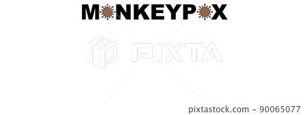 Monkeypox. MONKEYPOX VIRUS. Zoonotic viral disease that can infect non-human primates, rodents and some other mammals. Virus design with text. Horizontal illustration. Space for text. Smallpox. Monkeypox. MONKEYPOX VIRUS. Zoonotic viral disease that can infect non-human primates, rodents and some other mammals. Virus design with text. Horizontal illustration. Space for text. Smallpox. 90065077