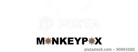 Monkeypox. MONKEYPOX VIRUS. Zoonotic viral disease that can infect non-human primates, rodents and some other mammals. Virus design with text. Horizontal illustration. Space for text. Smallpox. Monkeypox. MONKEYPOX VIRUS. Zoonotic viral disease that can infect non-human primates, rodents and some other mammals. Virus design with text. Horizontal illustration. Space for text. Smallpox. 90065080