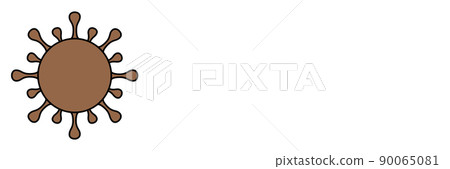 Monkeypox. MONKEYPOX VIRUS. Zoonotic viral disease that can infect non-human primates, rodents and some other mammals. Virus design with text. Horizontal illustration. Space for text. Smallpox. 90065081