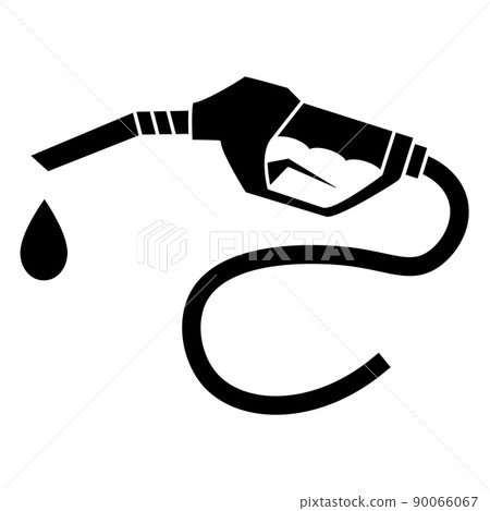 Fuel nozzle icon. Gas station icon. Petroleum fuel pump. Pump nozzle. Oil dripping symbol 90066067