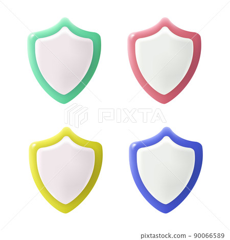 Set of 3d shield icons. Vector - Stock Illustration [90066589] - PIXTA