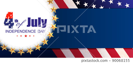 Banner with round frame with stars, flag of America, USA Independence Day 90068155