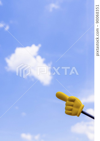 Pointing stick, blue sky and clouds Pointing stick, blue sky and clouds 90068351