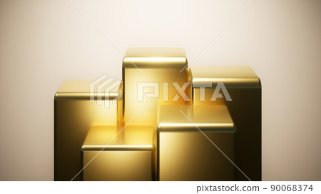 Lined brass stand Abstract display mockup material 90068374