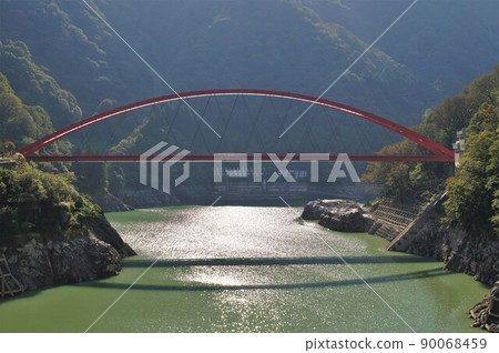 Unazuki Dam's Nodding Lake and Bridge Unazuki Dam's Nodding Lake and Bridge 90068459