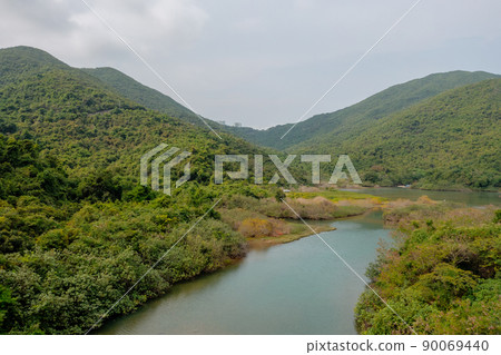 the landscape of estuary, Tai Tam Harbour, hk 21 May 2022 90069440