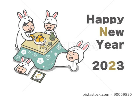 一家四口穿著兔裝,拿著被爐放鬆一下(2023年兔年賀年片) 一家四口穿著兔裝,拿著被爐放鬆一下(2023年兔年賀年片) 90069850