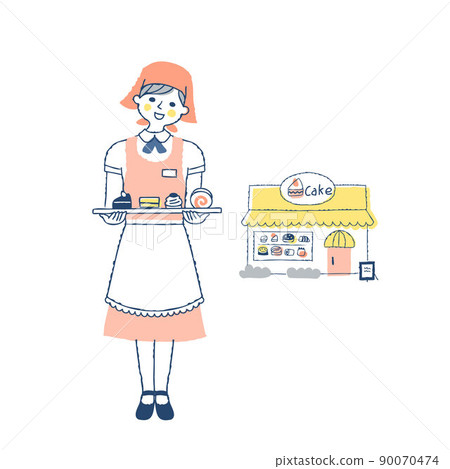 Pastry shop clerk and shop 90070474