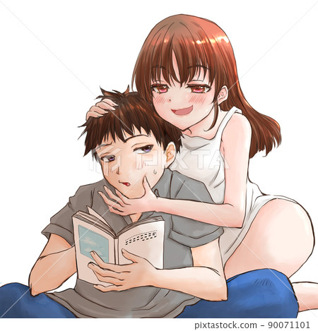 和看書的男人吵架的女人 90071101