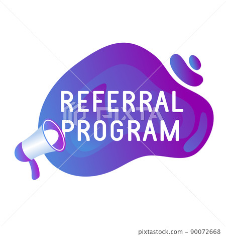 Refer friend banners. Referral program icon, marketing label and refer friends badge. Business suggestions program stickers. 90072668
