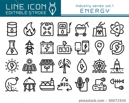 線圖標產業系列vol.1能源發電 90072930