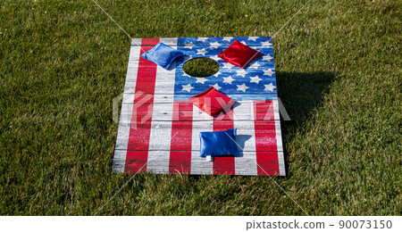American Flag cornhole game with red and blue bean bags 90073150