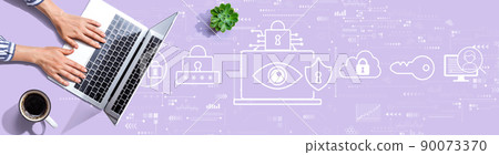 Data Privacy concept with person using a laptop Data Privacy concept with person using a laptop 90073370