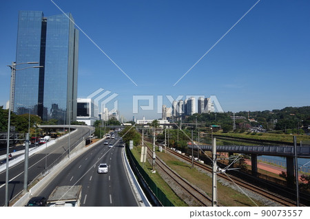 Sao Paulo, Brazil: Pinheiros avenue, Tiete river, cityscape and buildings Sao Paulo, Brazil: Pinheiros avenue, Tiete river, cityscape and buildings 90073557