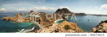 Padar Island panoramic landscape, Komodo National Park, Indonesia 90073615