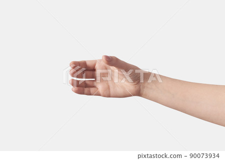 Female hand gesture isolated on white 90073934
