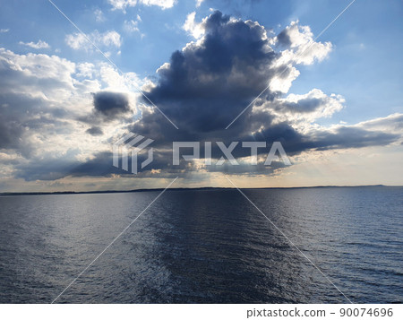 The sea and the sunrise seen from Irabu island okinawa japan The sea and the sunrise seen from Irabu island okinawa japan 90074696
