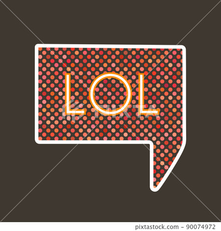 lol, laugh out loud in retro speech bubble with halftone dotted on background. vector vintage pop art illustration easy to edit and customize. eps 10 90074972