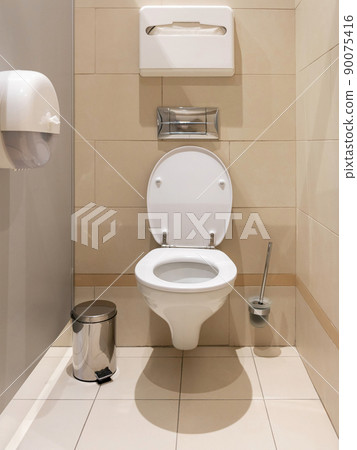 clean toilet cubicle of a public toilet in a hotel 90075416