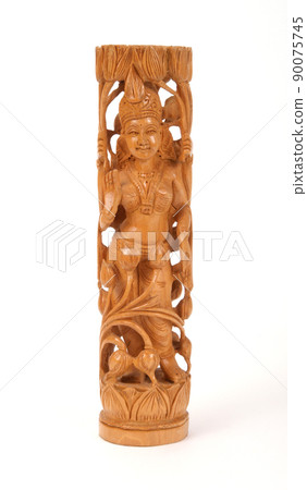 goddess of abundance, prosperity, wealth, good fortune and happiness Lakshmi from India, on a white background goddess of abundance, prosperity, wealth, good fortune and happiness Lakshmi from India, on a white background 90075745