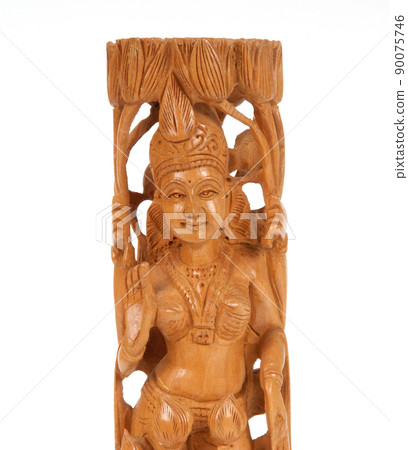 goddess of abundance, prosperity, wealth, good fortune and happiness Lakshmi from India, on a white background goddess of abundance, prosperity, wealth, good fortune and happiness Lakshmi from India, on a white background 90075746