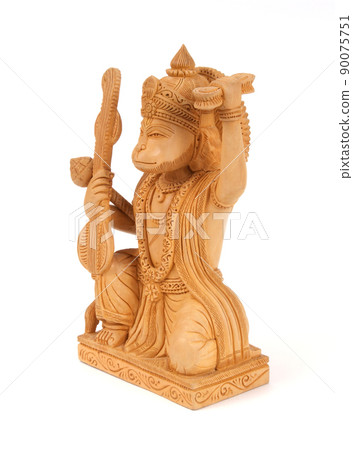 Deity of Hanuman from India on white background 90075751
