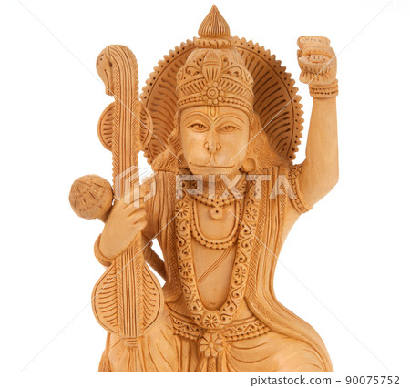 Deity of Hanuman from India on white background 90075752