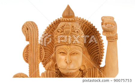 Deity of Hanuman from India on white background 90075753