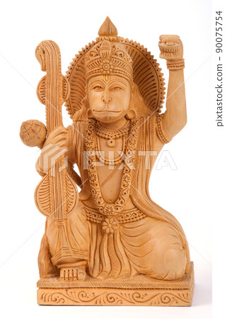 Deity of Hanuman from India on white background 90075754