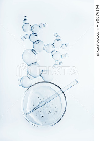 Abstract cosmetic laboratory. Chemical laboratory research. Cosmetic Essence Molecule Bubble Abstract cosmetic laboratory. Chemical laboratory research. Cosmetic Essence Molecule Bubble 90076164