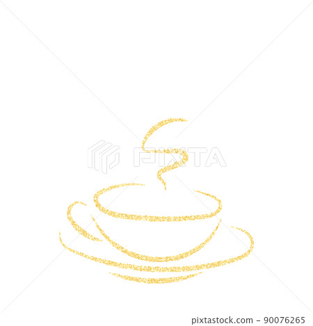 golden shiny cup. logo. Layout for brochure, menu, business card coffee. eps 10 90076265