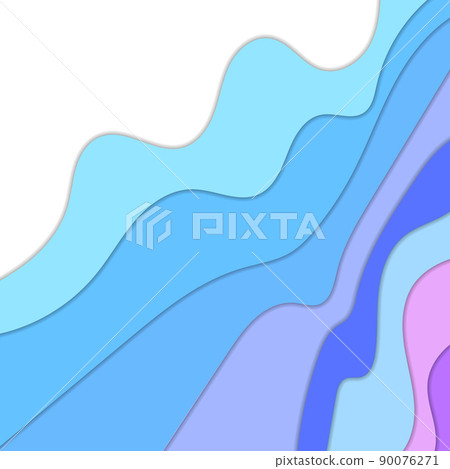 colorful abstract waves with shadows. papercut. eps 10 90076271