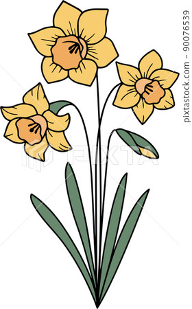 Birth Flower - March, Narcissus - Stock Illustration [90076539] - PIXTA