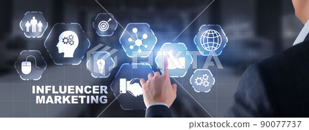 Influencer marketing Concept. Social Media Trust Traffic Promotion Influencer marketing Concept. Social Media Trust Traffic Promotion 90077737