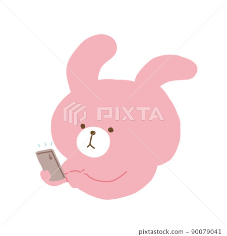 智能手機和兔子：看起來你因為接觸太多智能手機而感到疲倦 90079041