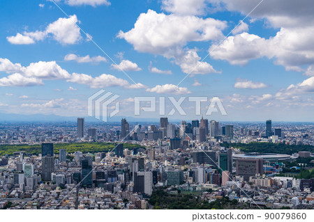 新宿建築中美麗白雲的東京城市景觀 新宿建築中美麗白雲的東京城市景觀 90079860
